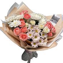 Букет цветов из:  Розы и Хризантемы #REPLACE_PRED# Мирный