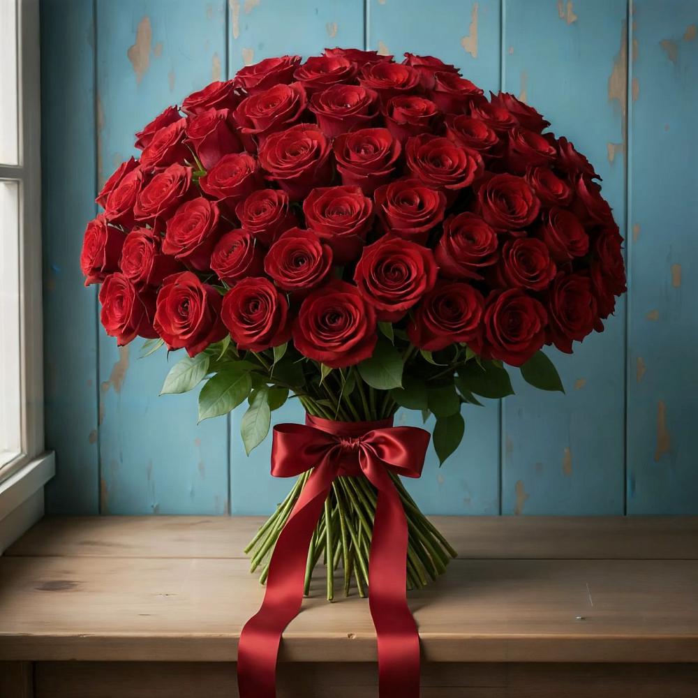 Букет Красные розы Блэк Меджик в Мирный