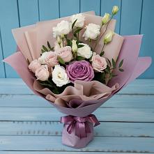 Букет цветов из:  Розы и Лизиантусы в Мирный