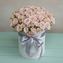 Цветочная композиция из Розы в шляпной коробке в Мирный