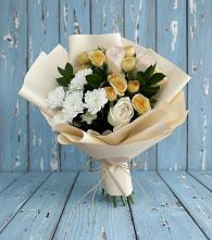 Букет цветов из:  Розы и Хризантемы #REPLACE_PRED# Мирный