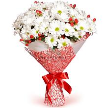 Букет цветов из:  Хризантемы #REPLACE_PRED# Мирный