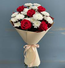 Букет цветов из:  Розы и Хризантемы в Мирный