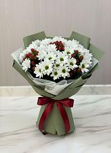 Букет цветов из:  Хризантемы #REPLACE_PRED# Мирный