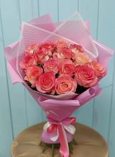 Букет 15 Розовых роз Равель #REPLACE_PRED# Мирный